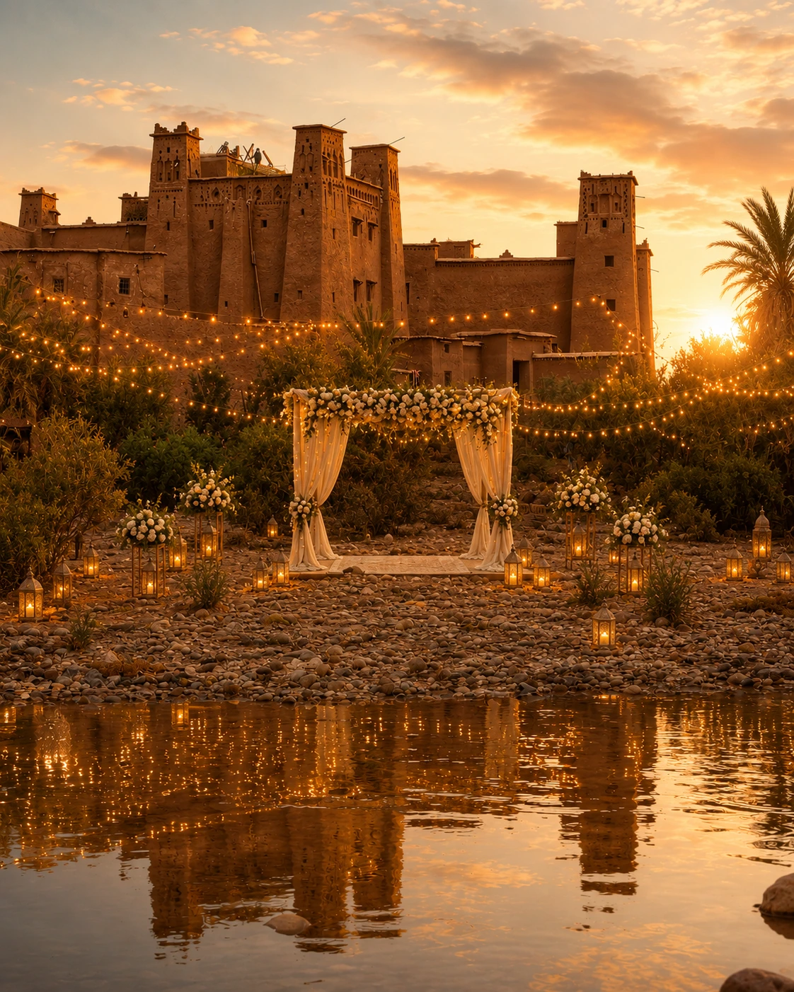 Berber village and Atlas Mountains in Morocco